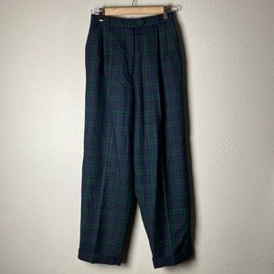 Talbots Petites Wool Dress Pants Tartan Plaid